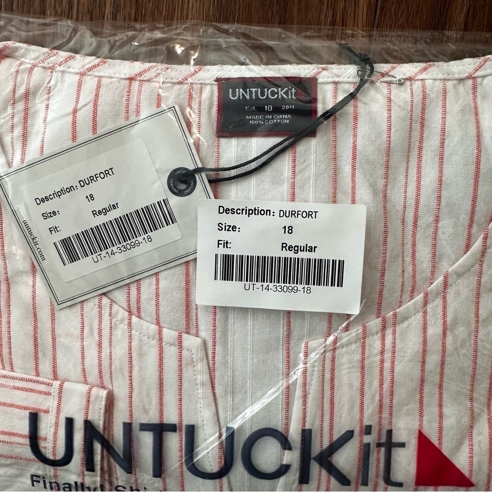 UNTUCKit Durfort Women’s Boho Peasant Striped Tunic Shirt Sz 14 - Picture 3 of 4